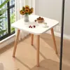 Mesa de Madeira Quadrada Pequena Mesa Quadrada Simples para Uso Doméstico Mesa Lateral de Sofá Mesa de Cabeceira Moderna Casa de Aluguel Varanda Mesa de Centro Pequena