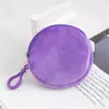 1 Peça Porta-Moedas Moda Pelúcia Macia Redondo Porta-Moedas Portátil Pequeno para Troco Carteira Fofa com Zíper e Mosquetão