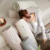 Colcha de verano de algodón y lino natural, colcha suave de lino color liso con soja para aire acondicionado, juego de cuatro piezas de colcha de verano Clase A, lavable a máquina