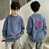 Sudadera Infantil 2026 Primavera y Otoño Estilo Coreano para Niños, Jersey con Letras Delanteras y Traseras para Niños Pequeños, Elegante Top de Otoño e Invierno