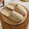 Zapatillas chinas de primavera y verano, todo lino, para interior, mujer, antideslizantes, de verano, para oficina, pareja, sandalias de suelo para hombre
