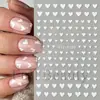 Belleza Completa Transfronterizo Nuevo Pegatina Ins Día de San Valentín Dulce Corazón Blanco Corazón con Forma de Uña Pegatina para Uñas
