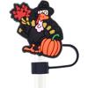 Amazon Hot Christmas Straw Cap Personalizado Soft Glue 10mm Straw Sleeve Party Straw Decorative Cap Capa de poeira