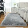 Alfombra de Felpa de Lana Sintética Transfronteriza Alfombrilla para Piso Manta para Dormitorio Ventana Mirador Hogar Color Sólido Alfombrilla para Stand Interior
