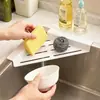 Prateleira de canto para escorredor de pia de cozinha, prateleira de canto para pano de prato e pano de chão, prateleira multifuncional