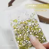 1440 Diamantes para Uñas Nude Ab Diamante Blanco Diamante Colorido Planos Base Redonda Rhinestones para Uñas Tamaños Mixtos Ss4-Ss20