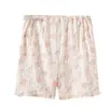 Pantalones de Dormir de Algodón Puro para Maternidad, Estilo Veraniego Delgado, de Cintura Alta, Pantalones con Soporte Ajustable para el Vientre, Shorts de Gasa de Doble Capa, No Aprietan el Vientre, Se Pueden Usar Afuera