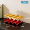 Porta-copos de mesa, organizador de copos, prateleira de armazenamento, balcão de bar, caneca para café e chá, cor contrastante, design ondulado, organizador multicamadas