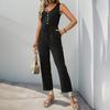 Pantalones de Comercio Exterior de Estación Independiente 2024 Verano Nuevo Ropa de Mujer Transfronteriza Europeos y Americanos Textura Color Sólido Pantalones Chaleco