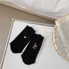 Calcetines de Primavera y Verano para Mujer Nuevos Calcetines de Media Caña Calcetines de Rizo de Malla con Corazón Bordado Calcetines Coreanos de Moda Calcetines Zhuji para Mujer