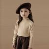 Camiseta Básica de Terciopelo para Niña de Cuello Medio Alto Nueva Colección Primavera y Otoño Camiseta para Bebé Manga Larga Versátil Casual Moda