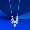 Nova Gargantilha Pingente em Formato de V de Prata 925 da Mujing Live, Cheia de Diamantes, Estilo Banquete de Alto Padrão, Luxo Leve, Transfronteiriço Europeu e Americano, Xiaohongshu