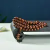 Pulseira de Pera Huanghua de Folha Grande Masculina Pulseira de Contas de Buda de Jacarandá Pera Kang Rosário Feminino 108 Joias Fabricantes Atacado