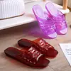 Pantuflas casuales de verano para mujer, sandalias de interior, pantuflas de baño de material de cristal con punta abierta, resistentes al olor, resistentes al desgaste, sandalias tipo chancla de suela suave