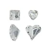 Accesorios para Uñas Rhinestones Transparentes de Forma Irregular con Base Plana Súper Brillantes Corazón Torcido Forma de Hacha Cuadrados Gruesos Rhinestones Blancos Rhinestones Apilados Decoraciones para Uñas