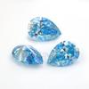Moissanita Azul Mar Chapada Forma de Pera Piedra Suelta Moissanita Chapada en Color con Forma de Gota Joyería Piedra Incrustada Venta al por Mayor