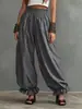 Ropa europea y americana para mujer de Amazon transfronteriza, pantalones holgados casuales de verano tipo linterna con dobladillos rizados, venta al por mayor de pantalones largos holgados