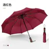 Paraguas Totalmente Automático para Hombres y Mujeres, Plegable, Grande, Reforzado, Engrosado, Fuerte, Resistente a la Tormenta, Paraguas Especial de Doble Uso para Sol y Lluvia