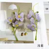 Flor Artificial 3 Ramos Colorida Orquídea Phalaenopsis Cordão DIY Material para Acessório de Cabelo Flor Falsa Guirlanda para Casa Decoração de Fotografia