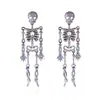 Joias Transfronteiriças Europeias e Americanas Série de Halloween Brincos de Caveira Cravejados com Strass com Design Exagerado Retrô Único