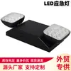 Nueva luz de emergencia LED de doble cabezal, luz de señalización, negro, estándar americano, 2*3W con indicador de luz de certificación U/L
