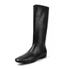 Botas Altas Elásticas para Mujer Botines Delgados de Gamuza Invierno Nuevos Punta Cuadrada Tacón Bajo Estilo Coreano Elásticas que se Ajustan a la Pierna Botas Altas
