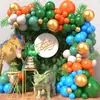 Venta Caliente Transfronteriza Cadena de Globos de Látex Tema Selva Verde Traje de Bosque Decoración de Fiesta de Cumpleaños Globo