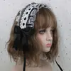 Diadema Lolita de chica suave japonesa con encaje blanco, dulce y versátil, gato y carta de amor, diadema Lolita con asa de ángel