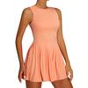 Falda de Tenis sin Mangas Transpirable Nueva Transfronteriza para Mujer de Secado Rápido Antiexposición Falda de Yoga Vestido Deportivo de Fitness