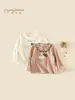 Camiseta de otoño estilo coreano para niñas, nueva llegada 2026, top casual de encaje para bebés y niños pequeños, camiseta básica de primavera y otoño para niños, Clase A