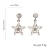 Aretes de Empalme Estrella de Diamante Set de Collar Gargantilla de Moda Personalizada Cadena para Clavícula Collar de Gama Alta de Nicho para Mujeres