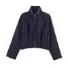 Colección Otoño 2026: Chaqueta Casual de Aviador de Color Sólido de Moda para Mujer Europea y Americana, Ropa Exterior Versátil para Mujer