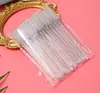 Cepillo para Pestañas con Mango de Cristal, Cepillo Pequeño para Cejas Roscado, Peine para Pestañas, Cepillo para Pestañas con Mango Transparente, Rizador de Pestañas, Herramienta para Extensiones
