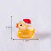 Paisagem em miniatura, pato fofo com chapéu de Natal brilhante, esfera de cristal para jardinagem, ornamentos decorativos, miniaturas de mesa