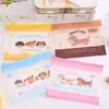 Bolsa de Grade A5 Gato Maçã Desenho Animado Bolsa de Lápis Menina Fofa Bolsa de Documentos Transparente Impermeável de PVC para Alunos do Ensino Fundamental