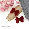 Flocagem Fada Laço Francês Vermelho Ano Novo Pelúcia Joia de Unha Adesivo de Unha Estéreo Decoração Atacado