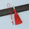 Juego de Cuerda Antigua de Mano con Cuentas y Borlas, Broche de Langosta Desmontable, Marcapáginas, Colgante de Abanico, Llavero, Stock Listo de Fábrica