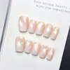 Nuevo Estilo Batido Suave Blanco Degradado Hidratante Perlas de Vidrio Simple Blanqueamiento Gama Alta Hecho a Mano Arte de Uñas Uñas Portátiles Mayoreo