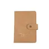 Porta libreta de ahorros de cuero PU sensible a la piel transfronterizo, posición para múltiples tarjetas, botón de presión, costura de una sola vuelta, porta libreta de ahorros, logo