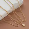 Joyería Transfronteriza Europea y Americana, Nicho de Lujo Ligero, Collar Apilable para Mujer, Cadena Versátil de Clavícula de Estrella de Cuatro Puntas Cuadrada a la Moda