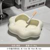 Cenicero de cerámica con tapa, bonito cenicero de cerámica con diseño de viento y crema para el hogar, ideal para sala de estar, regalo creativo de alta calidad.