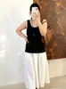 Chaleco de punto con cuello en U para mujer talla grande, estilo otoño 2026, capa interior básica versátil sin mangas para mujeres talla grande