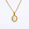 Collar de acero inoxidable para mujer con 26 letras inglesas, colgante de moda europea y americana, joyería al por mayor transfronteriza de Amazon