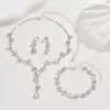 Venda Direta de Fábrica Conjunto de Colar de Pérolas Conjunto para Vestido de Banquete Corrente Moda Joias de Noiva Brincos Pulseira Conjunto de Joias