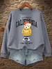 Para la Mejor Esperanza, Sudadera para Mujer con Estampado de Oso Lindo, Suéter Casual de Cuello Redondo, Estilo Urbano de Otoño