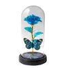 Flor Eterna Cubierta de Vidrio Productos Terminados Venta al por Mayor Adornos Caja de Regalo de Rosa Regalo de Tanabata Día de San Valentín Regalo de Cumpleaños para Novia