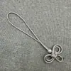 Xiangfei 2M15B-2 corda trançada artesanal com nó de orelha dupla, estilo fresco e simples, adequada para roupas infantis, decoração de bolsa, pingente de celular em acrílico