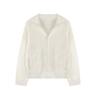 Estilo Velho Rico Preguiçoso Lã Quente Zíper Malha Outono Moda Cor Sólida Cardigan Top Elegante Todas as Ocasiões Calças
