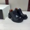Zapatos Mary Jane Europeos de Punta Cerrada para Mujer, Zapatos Pequeños de Cuero Auténtico sin Cordones con Cordones, Tacones Gruesos y Moño, Zapatos Planos de Punta Ancha de Moda