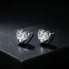 Brincos de zircônia azul em formato de coração para homens, modernos e adequados para o dia a dia, com um toque de luxo leve e de alta qualidade; acessórios de hip-hop simples e versáteis para mulheres